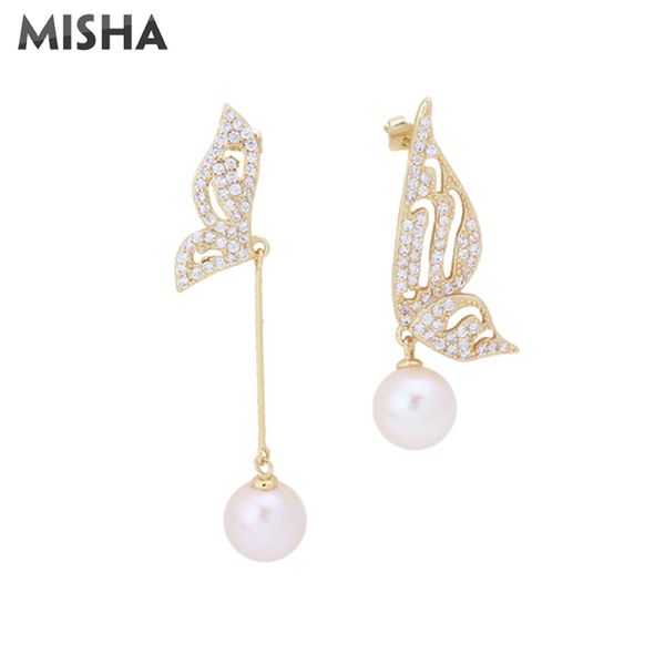 misha trendy stud earring for women handmade simulation gems pearl butterfly design earring accessories 02346, Silver
misha trendy stud earring for women handmade simulation gems pearl butterfly design earring accessories 02346, Silver