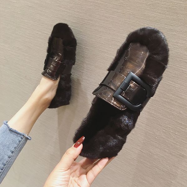 women fur fluffy loafers fashion buckle winter warm plush soft ballet flats shoes ins style non-slip moccasin shoes woman, Black
women fur fluffy loafers fashion buckle winter warm plush soft ballet flats shoes ins style non-slip moccasin shoes woman, Black