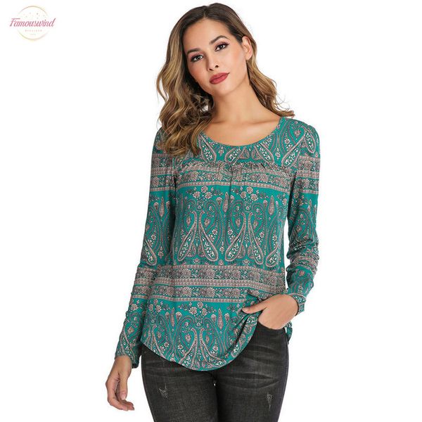 bohemian womens blouses casual boho style tees print shirt scoop neck pleated blouse long sleeve long sleeve feminine clothing, White 
bohemian womens blouses casual boho style tees print shirt scoop neck pleated blouse long sleeve long sleeve feminine clothing, White