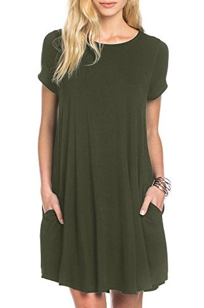 kathemoi womens casual summer t-shirt dress short sleeve loose swing mini dresses with pockets, Black;gray
kathemoi womens casual summer t-shirt dress short sleeve loose swing mini dresses with pockets, Black;gray