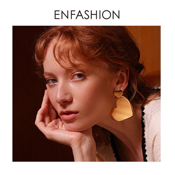 enfashion double heart drop earrings for women gold color geometric statement big dangle earings fashion jewelry oorbellen e1031, Silver
enfashion double heart drop earrings for women gold color geometric statement big dangle earings fashion jewelry oorbellen e1031, Silver