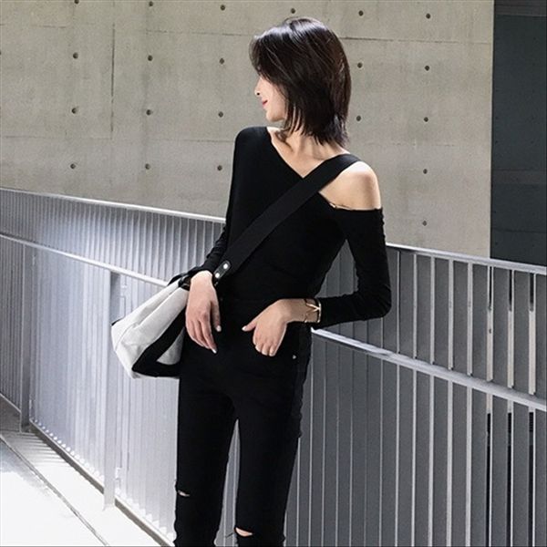 anna season european women's long sleeve oblique shoulder solid color t-shirt all-match base anna season european women's long sle, White
anna season european women's long sleeve oblique shoulder solid color t-shirt all-match base anna season european women's long sle, White