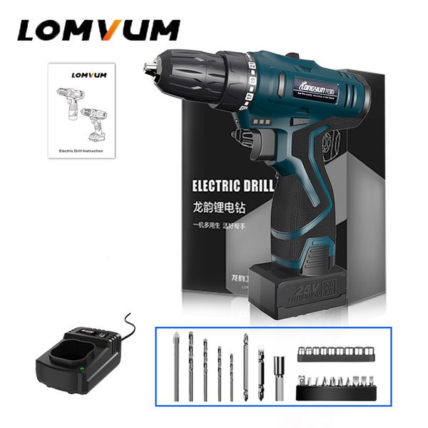 lomvum 25v double speed cordless screwdriver recharge battery electric mini drill led light power indicator non-slip handle lz
lomvum 25v double speed cordless screwdriver recharge battery electric mini drill led light power indicator non-slip handle lz