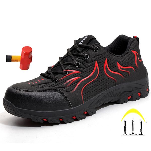 steel toe cap work shoes mens safety shoes anti-smashing anti-puncture breathable outdoor construction working, Black
steel toe cap work shoes mens safety shoes anti-smashing anti-puncture breathable outdoor construction working, Black