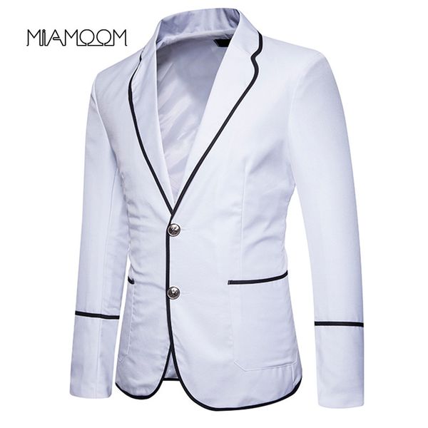 miamoom suits blazers men's two button matching color casual small suit jacket, White;black
miamoom suits blazers men's two button matching color casual small suit jacket, White;black