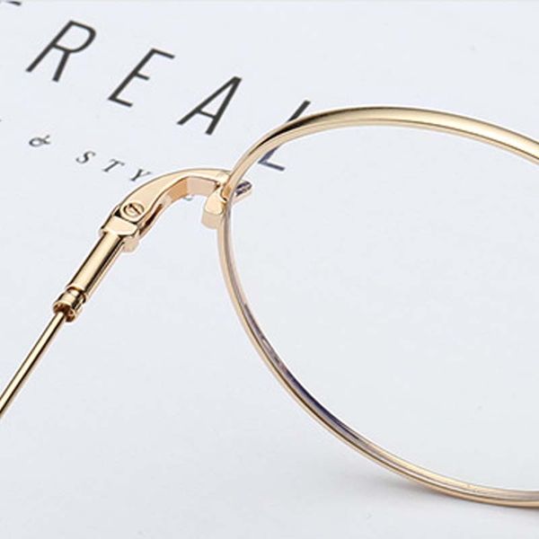 wholesale- metal frame eyeglasses retro round circle original clear lens men women eye glasses, Silver
