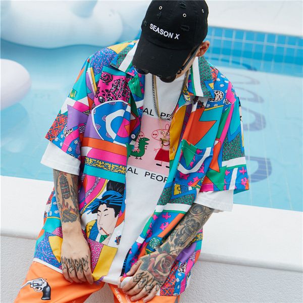 brand japanese ukiyo e shirt harajuku hip hop color block short sleeve shirt casual streetwear loose hawaiian, White;black
brand japanese ukiyo e shirt harajuku hip hop color block short sleeve shirt casual streetwear loose hawaiian, White;black