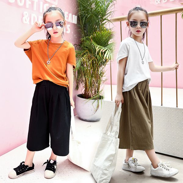 girls clothing sets summer kids loose wide leg pants suits children short sleeve teens girls clothes 4 6 8 10 12 13 years, White
girls clothing sets summer kids loose wide leg pants suits children short sleeve teens girls clothes 4 6 8 10 12 13 years, White