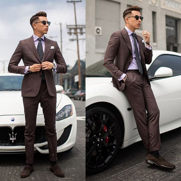two piece mens suit dark brown groom suit wedding suits for men slim fit groom costumes de mariage pour hommes, Black;gray
two piece mens suit dark brown groom suit wedding suits for men slim fit groom costumes de mariage pour hommes, Black;gray