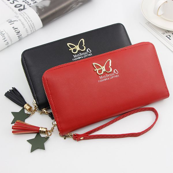 new ladies wallet butterfly zipper buckle wallet long fashion clutch women handbag, Red;black
new ladies wallet butterfly zipper buckle wallet long fashion clutch women handbag, Red;black