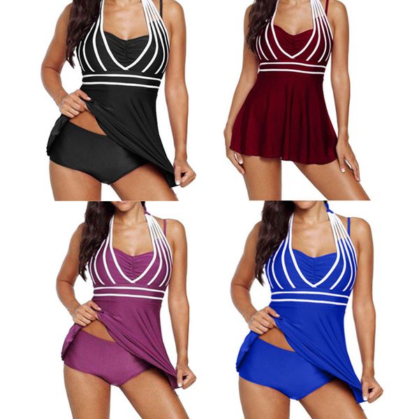 2020 new plus size 5xl striped halter skirt swimwear women two piece suits swimsuit tankini female bathing suit swimwear, White;black
2020 new plus size 5xl striped halter skirt swimwear women two piece suits swimsuit tankini female bathing suit swimwear, White;black