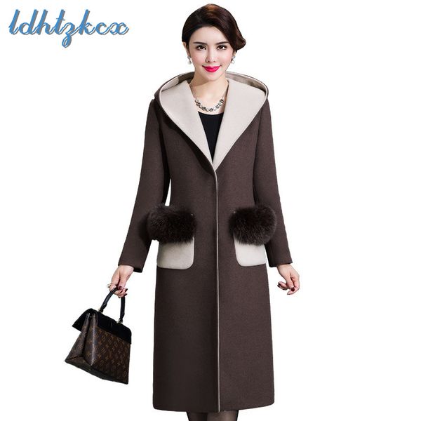 ldhtzkcx solid large size wool hooded coat female 2018 autumn-winter new fur ball pockets long slim single breasted blends ld580, Black
ldhtzkcx solid large size wool hooded coat female 2018 autumn-winter new fur ball pockets long slim single breasted blends ld580, Black