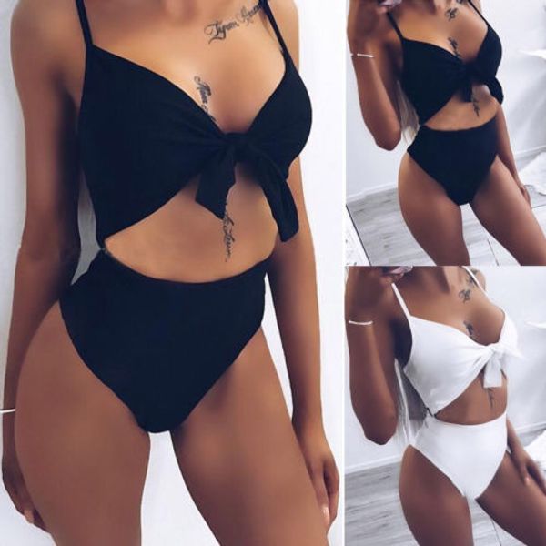 womens one-piece swimsuit bandage bikini push-up padded bathing suit swimwear, White;black
womens one-piece swimsuit bandage bikini push-up padded bathing suit swimwear, White;black