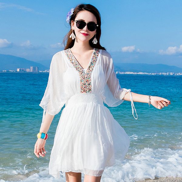 casual dresses bohemia in 5 minutes of sleeve dress elegant show thin sweet princess tall waist bat silk beach, Black;gray
casual dresses bohemia in 5 minutes of sleeve dress elegant show thin sweet princess tall waist bat silk beach, Black;gray