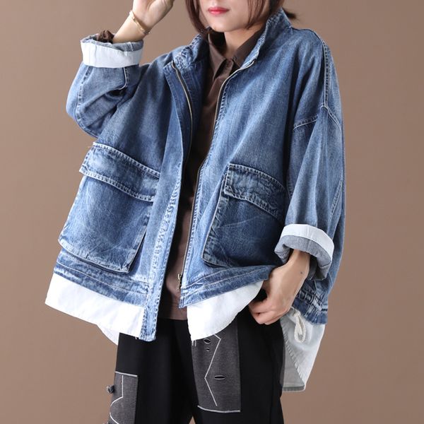 women jackets autumn winter large size loose denim fake two pieces coat 2020 new ladies cardigan zipper casual jackets, Black;brown
women jackets autumn winter large size loose denim fake two pieces coat 2020 new ladies cardigan zipper casual jackets, Black;brown