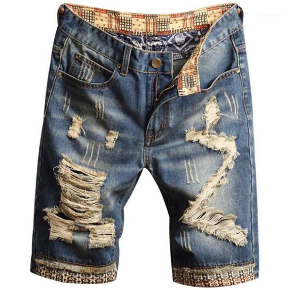 ripped designer male knee length pants washed distrressed scratched embroidery boys straight shorts summer mens hole jeans shorts patchwork, Blue
ripped designer male knee length pants washed distrressed scratched embroidery boys straight shorts summer mens hole jeans shorts patchwork, Blue