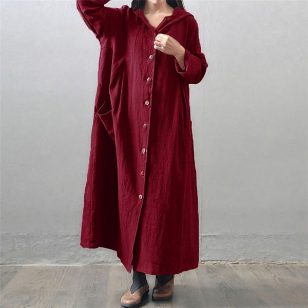 women jackets spring autumn women's hooded jackets casual loose long maxi dress long sleeve dress trench coat female plus size, Black;brown
women jackets spring autumn women's hooded jackets casual loose long maxi dress long sleeve dress trench coat female plus size, Black;brown