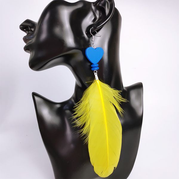 cpop customizable big long yellow feather earring women heart pendant statement earring fashion feather jewelry accessories drop shipping, Silver
cpop customizable big long yellow feather earring women heart pendant statement earring fashion feather jewelry accessories drop shipping, Silver