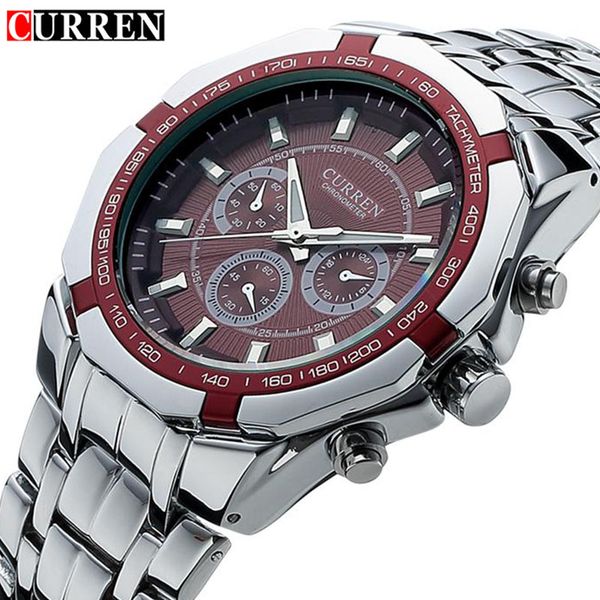 curren men's sports quartz watches brand casual wrist watch luxury full steel waterproof male clock reloj hombre, Slivery;brown
curren men's sports quartz watches brand casual wrist watch luxury full steel waterproof male clock reloj hombre, Slivery;brown