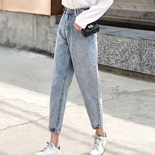 women's jeans vintage baggy boyfriend for women with high waist ankle length harem denim pants woman mom casual adjust, Blue
women's jeans vintage baggy boyfriend for women with high waist ankle length harem denim pants woman mom casual adjust, Blue