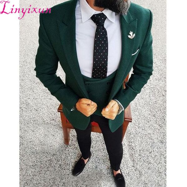 linyixun 2019 elegant wedding men suits 3 pieces dress custom made dark green smoking tuxedo jacket terno slim groom suits, White;black
linyixun 2019 elegant wedding men suits 3 pieces dress custom made dark green smoking tuxedo jacket terno slim groom suits, White;black