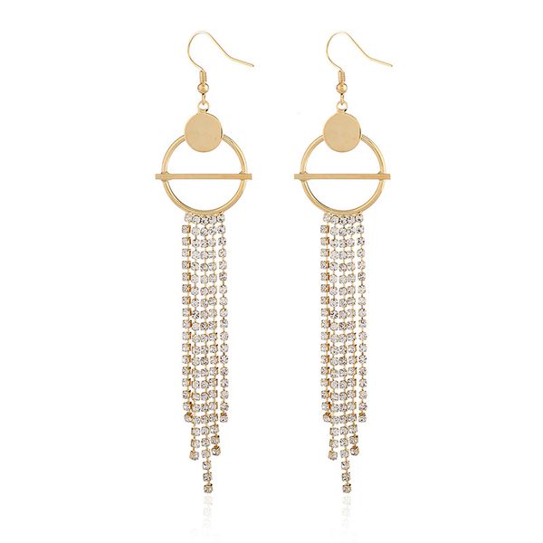 european and american bride jewelry claw chain round earrings long tassels earrings, Golden
european and american bride jewelry claw chain round earrings long tassels earrings, Golden
