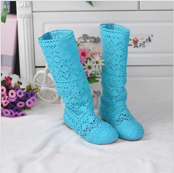 women's spring high boots wool hollow boots fashion summer white lace ladies hollow flat casual shoes, Black
women's spring high boots wool hollow boots fashion summer white lace ladies hollow flat casual shoes, Black
