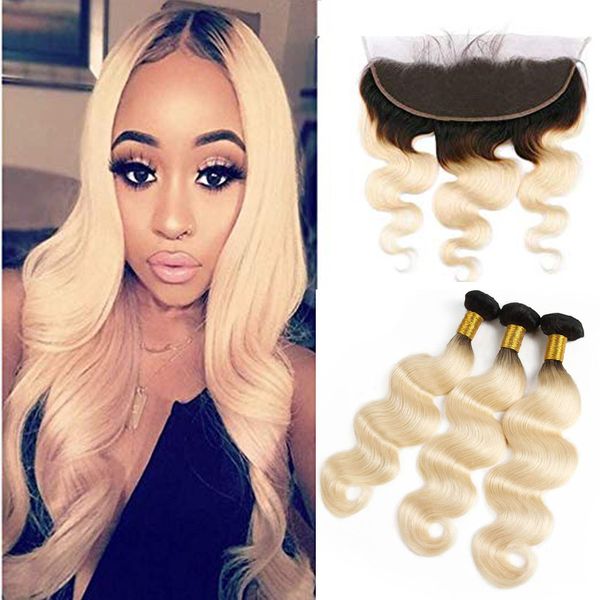 grade 1b 613 ombre blonde bundles with frontal body weave 13*4 ear to ear closure brazilian virgin human hair 3 bundles, Black;brown
grade 1b 613 ombre blonde bundles with frontal body weave 13*4 ear to ear closure brazilian virgin human hair 3 bundles, Black;brown
