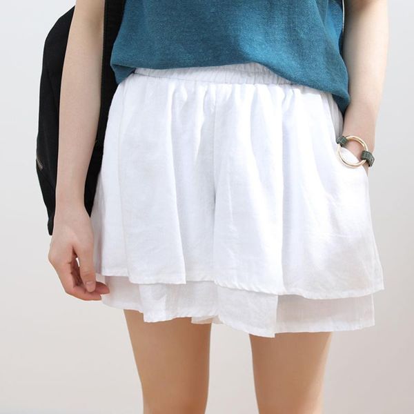 women's shorts fairynatural female cotton linen casual high waist patchwork 2021 summer pockets soft wide leg short trousers, White;black
women's shorts fairynatural female cotton linen casual high waist patchwork 2021 summer pockets soft wide leg short trousers, White;black