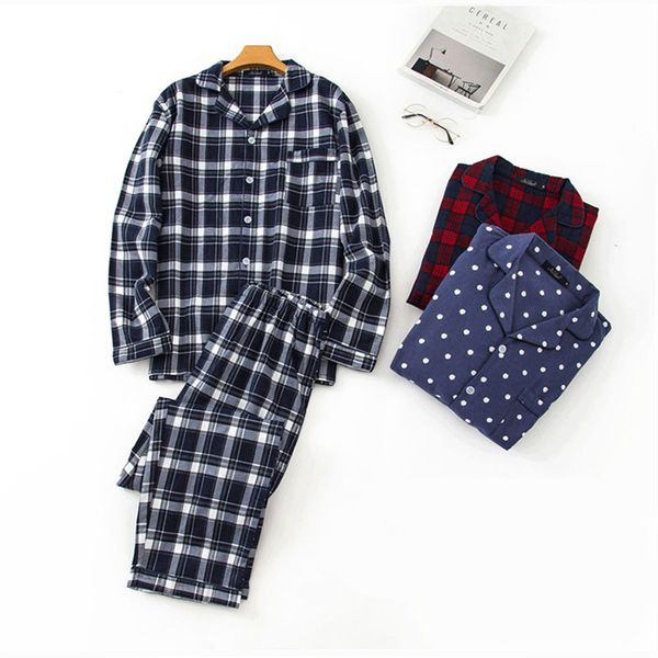 men's sleepwear man pajamas set plaid pyjama men 100% cotton casual homewear long sleeve shirt pant 2piece/suit warm 2021 fashion pjs, Black;brown
men's sleepwear man pajamas set plaid pyjama men 100% cotton casual homewear long sleeve shirt pant 2piece/suit warm 2021 fashion pjs, Black;brown