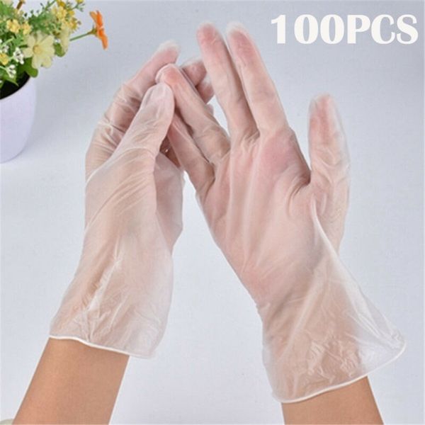 100pcs white pvc gloves full case disposable household gloves s/m/l