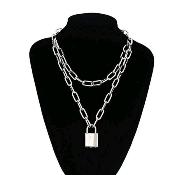 grunge punk 90s link chain silver color padlock pendant statement necklace layer lock chain necklace for women men jewelry
grunge punk 90s link chain silver color padlock pendant statement necklace layer lock chain necklace for women men jewelry