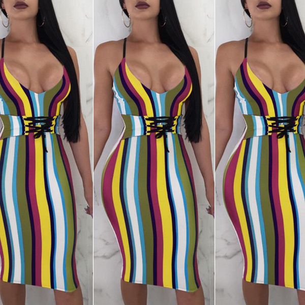 women's summer colorful striped deep v neck elastic sashes bandage bodycon evening cocktail party club short mini dress, Black;gray
women's summer colorful striped deep v neck elastic sashes bandage bodycon evening cocktail party club short mini dress, Black;gray