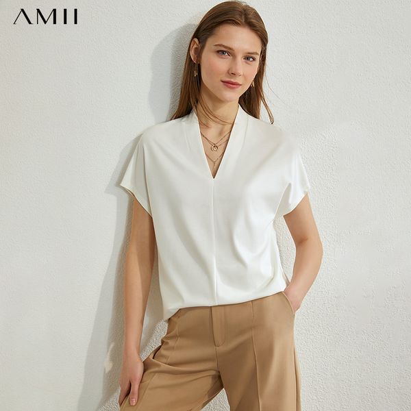women's blouses & shirts amii minimalism spring summer chiffon solid vneck loose women blouse causal daily short sleeves female 1206006, White
women's blouses & shirts amii minimalism spring summer chiffon solid vneck loose women blouse causal daily short sleeves female 1206006, White