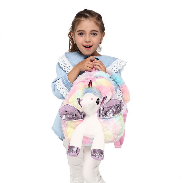 cartoon plush unicorn backpack cute girl zipper schoolbag fashion leather toy doll backpack kids fur book bag for kidergarten
cartoon plush unicorn backpack cute girl zipper schoolbag fashion leather toy doll backpack kids fur book bag for kidergarten