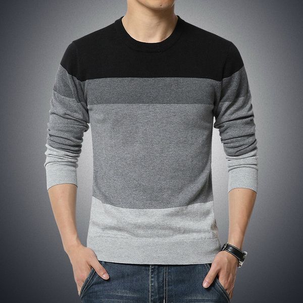 2019 autumn and winter men's round neck sweater striped slim sweater men's pullover pullover -3xl clo, White;black
2019 autumn and winter men's round neck sweater striped slim sweater men's pullover pullover -3xl clo, White;black