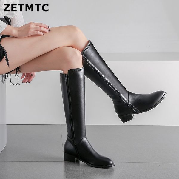 women's fashion boots knee high slim boots pointed spring riding women elegant side zip comfortable plus size shoes, Black
women's fashion boots knee high slim boots pointed spring riding women elegant side zip comfortable plus size shoes, Black