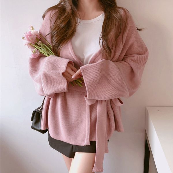 women sweater cardigans knitting lace up belt loose outer wear elegant casual ladies autumn winter coat outwear clothes, White;black
women sweater cardigans knitting lace up belt loose outer wear elegant casual ladies autumn winter coat outwear clothes, White;black