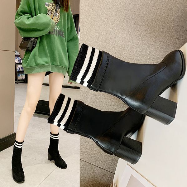 med heel boots women's rubber shoes rain round toe booties woman 2019 high heels platform winter footwear boots-women, Black
med heel boots women's rubber shoes rain round toe booties woman 2019 high heels platform winter footwear boots-women, Black