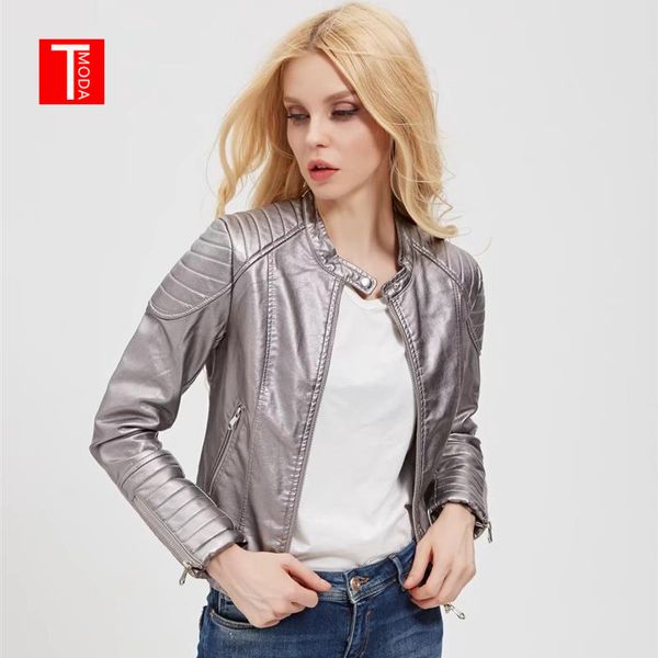 2020 autumn winter women faux leather jackets and coats lady pu motorcycle shining gray zipper coat streetwear biker outerwear, Black
2020 autumn winter women faux leather jackets and coats lady pu motorcycle shining gray zipper coat streetwear biker outerwear, Black