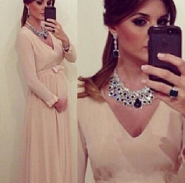 with long sleeves 2019 new elegant v neck maternity pregnant clothing sash bow special occasion gowns blush chiffon a line evening dresses, Black;red
with long sleeves 2019 new elegant v neck maternity pregnant clothing sash bow special occasion gowns blush chiffon a line evening dresses, Black;red