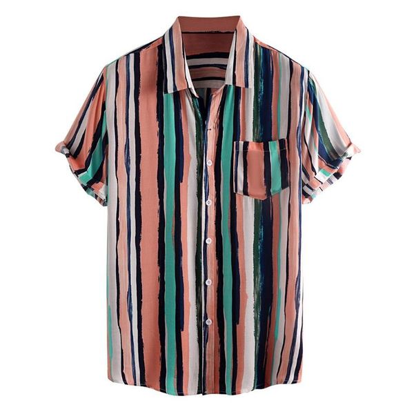 men's casual shirts 2021 mens striped printed turn down collar short sleeve hombre, White;black
men's casual shirts 2021 mens striped printed turn down collar short sleeve hombre, White;black