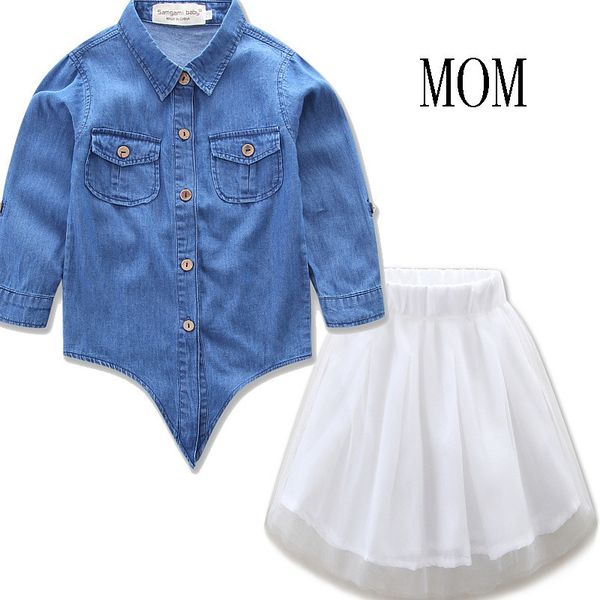 mother daughter blouse dresses sets family matching parent-child baby girls princess denim shirt tutu skirt suit cowboy coat + dress e21905, White
mother daughter blouse dresses sets family matching parent-child baby girls princess denim shirt tutu skirt suit cowboy coat + dress e21905, White