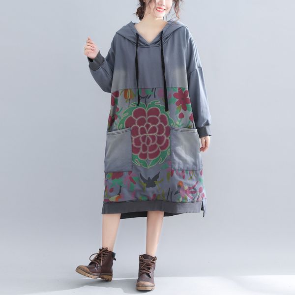 johnature women vintage pullover sweatshirts plus size women cloths 2019 spring new hooded pockets long sleeve casual sweatshirt, Black
johnature women vintage pullover sweatshirts plus size women cloths 2019 spring new hooded pockets long sleeve casual sweatshirt, Black