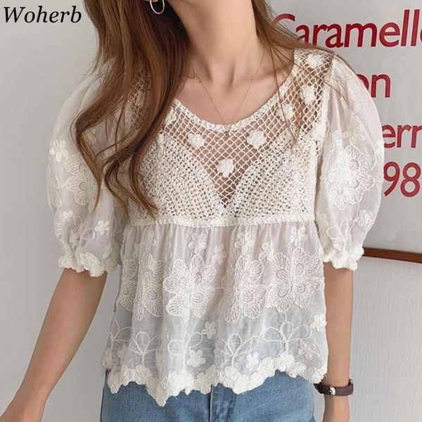 woherb flower embroidery women fashion blouse puff sleeve lace hollow out lady chic korean shirt 2020 blusas sweet blouses, White
woherb flower embroidery women fashion blouse puff sleeve lace hollow out lady chic korean shirt 2020 blusas sweet blouses, White