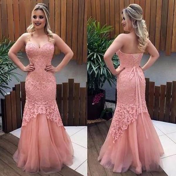 robe de soirée sweetheart pink lace mermaid prom gown floor length lace up evening dresses vestido de noche custom party gowns, Black
robe de soirée sweetheart pink lace mermaid prom gown floor length lace up evening dresses vestido de noche custom party gowns, Black