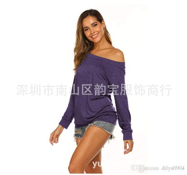 foreign trade autumn european and american women's long sleeve t-shirt with one-word collar and shoulder-exposed jacket leisure pure pu, White
foreign trade autumn european and american women's long sleeve t-shirt with one-word collar and shoulder-exposed jacket leisure pure pu, White