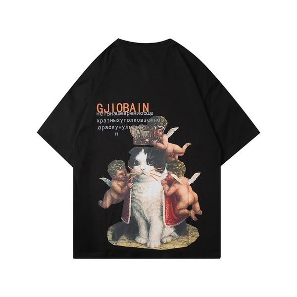 cat printing t-shirt men's short-sleeved summer ins net red european and american street tide brand hip-hop loose round neck five-point, White;black
cat printing t-shirt men's short-sleeved summer ins net red european and american street tide brand hip-hop loose round neck five-point, White;black