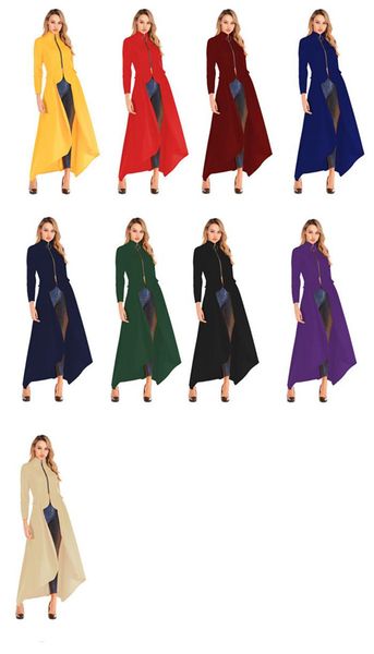 fashion irregularity stand collar trench coats spring zipper long sleeve designer coats new casual women clothing, Tan;black
fashion irregularity stand collar trench coats spring zipper long sleeve designer coats new casual women clothing, Tan;black