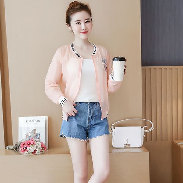 korean women's printing candy t-shirt color long-sleeved thin shirt sunscreen zipper baseball uniform cardigan, Black;brown
korean women's printing candy t-shirt color long-sleeved thin shirt sunscreen zipper baseball uniform cardigan, Black;brown